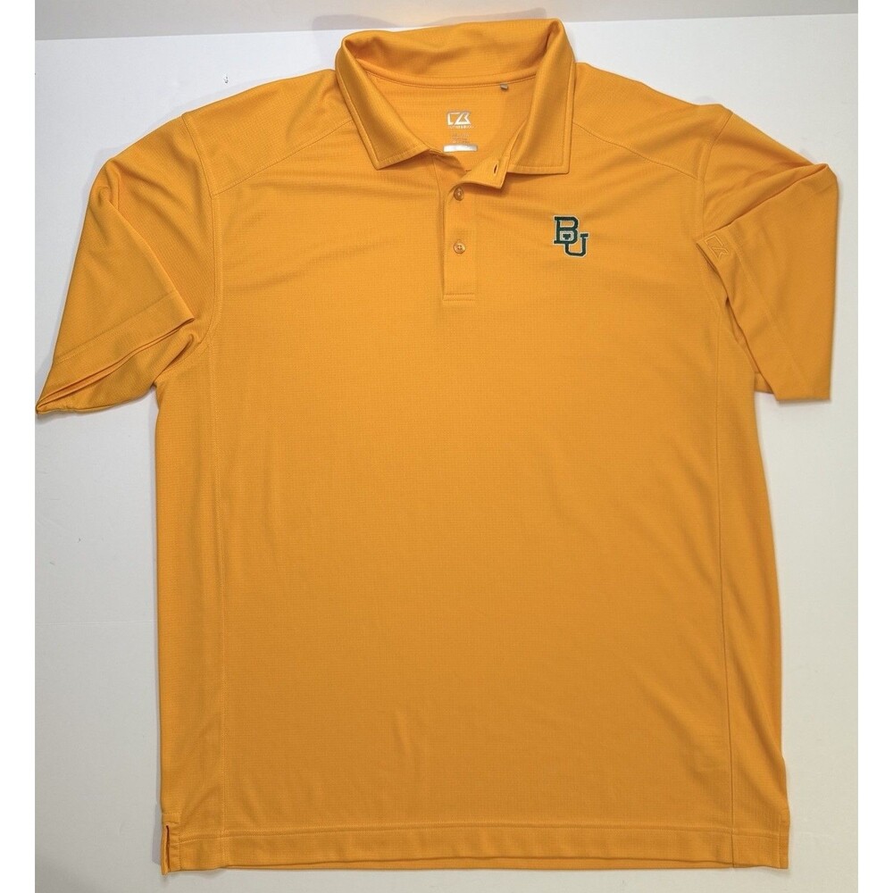 Cutter & Buck Baylor University Bears Polo Shirt Men’s XXL Yellow CB DryTec Golf